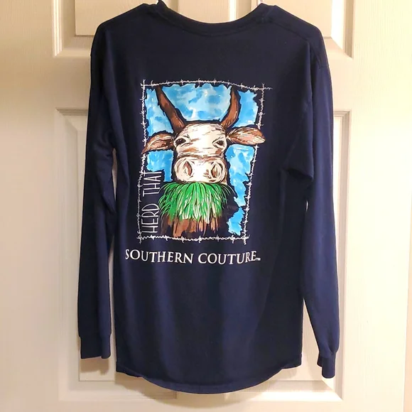 Southern Couture Tops For Funny Southern Cow Graphic Long